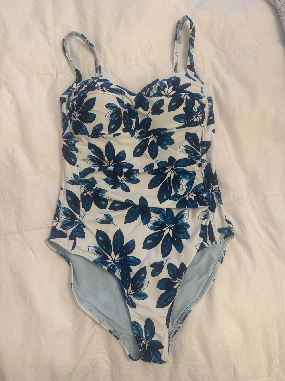 Niptuck Blue Floral One-Piece Swimsuit with Adjustable Straps